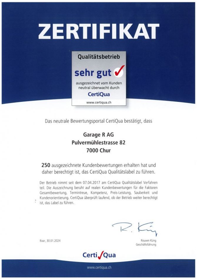 CertiQua Urkunde